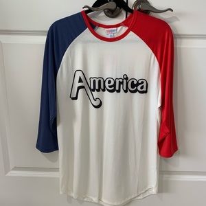 Lularoe Randy baseball tee Americana XL